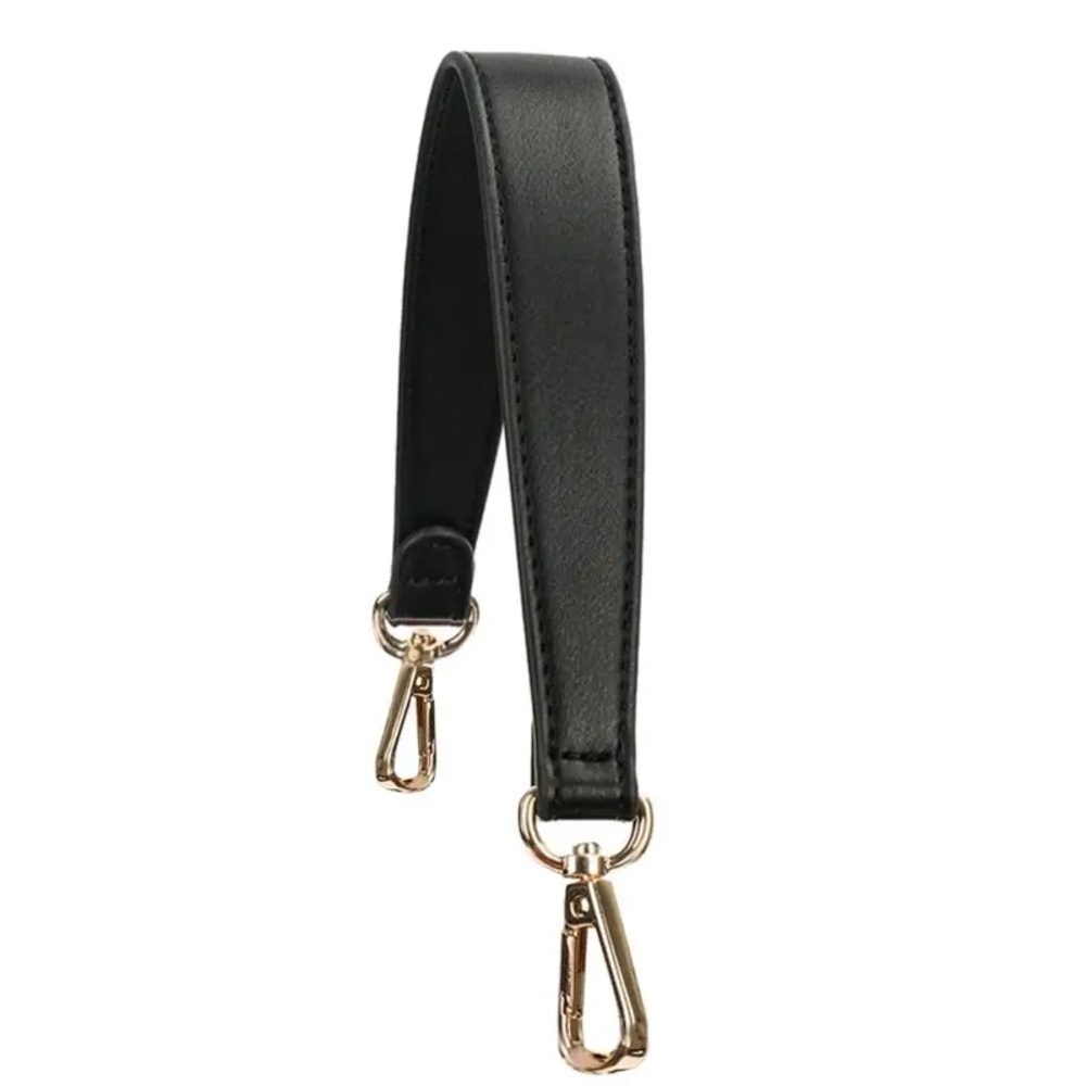 Black 1pc Leather Short Handbag Strap